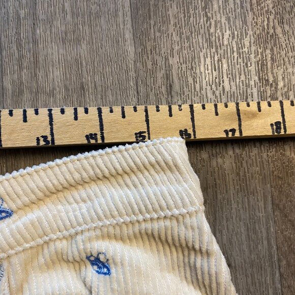 NWT Forever 21 Corduroy Trousers Cream with Blue Embroidered Mushrooms XL - Picture 4 of 7